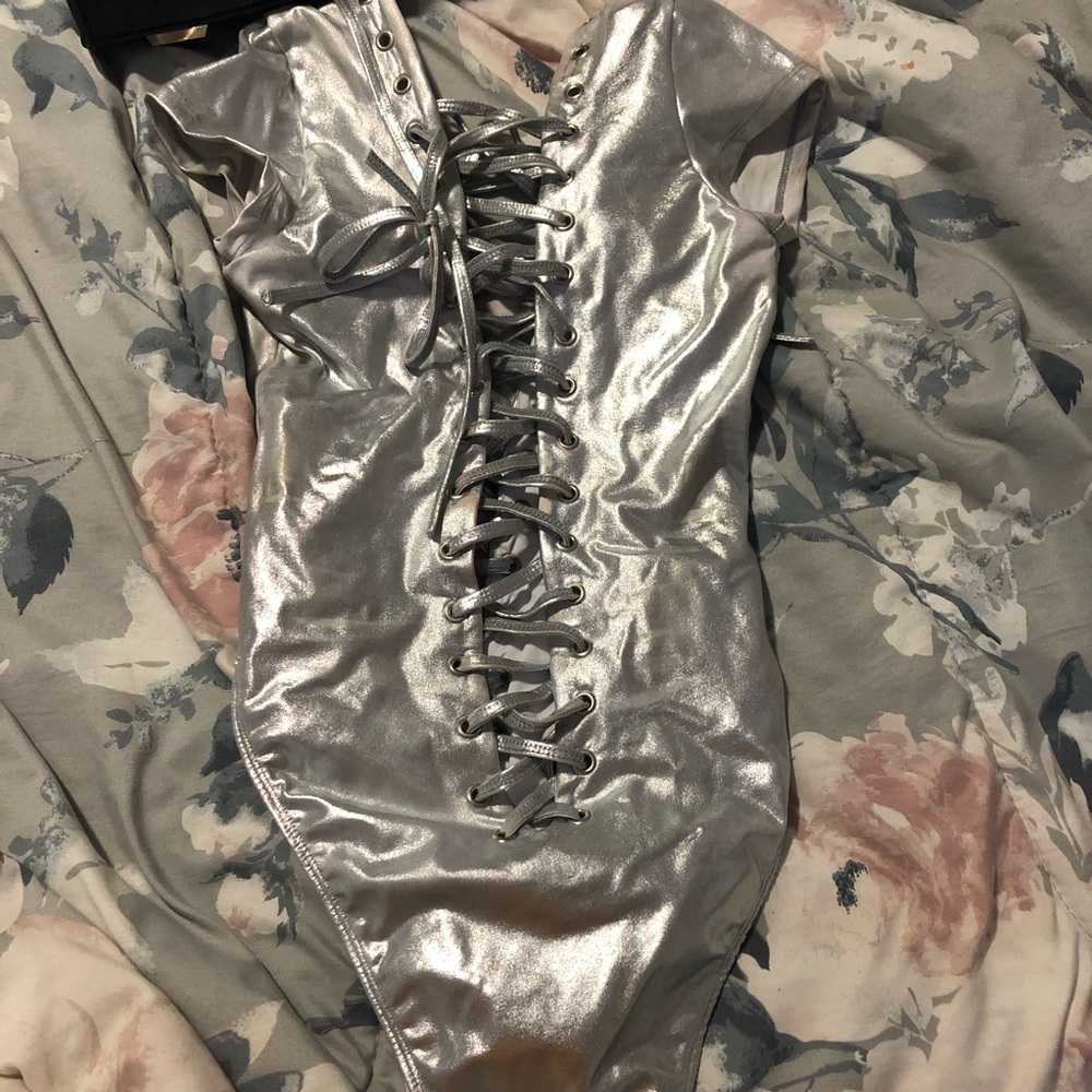Rave silver bodysuit